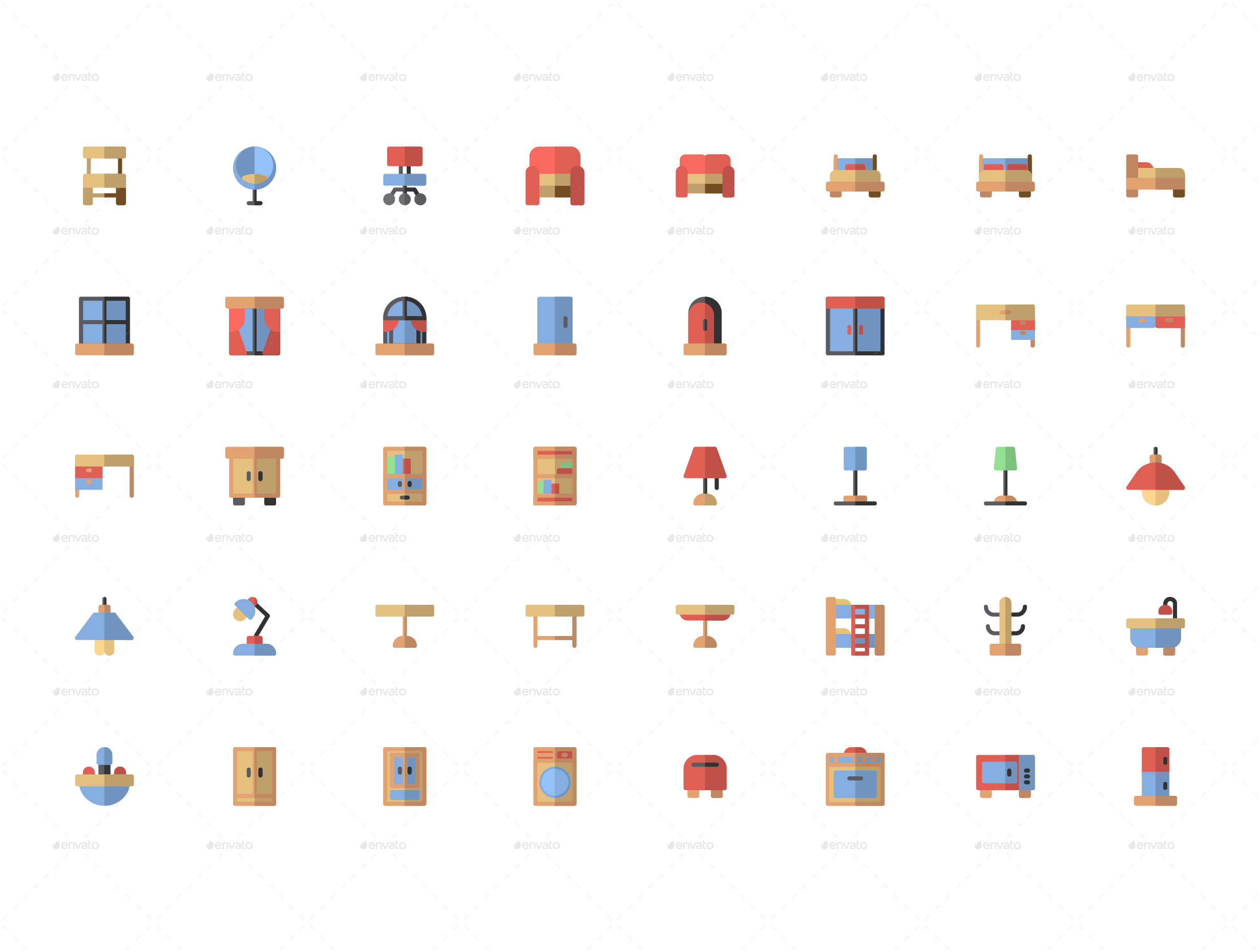 Furniture icon pack, Icons GraphicRiver